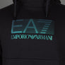 EA7 Two Tone Graphic Logo Hooded Sweatshirt Black