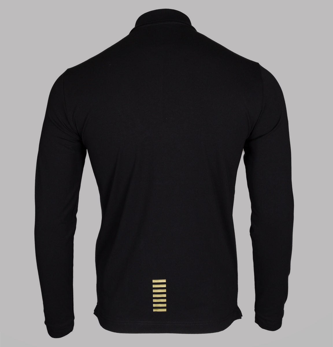 EA7 L S Jersey Polo Shirt Black Gold Bronx Clothing