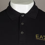 EA7 L/S Jersey Polo Shirt Black/Gold
