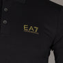 EA7 L/S Jersey Polo Shirt Black/Gold