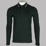 EA7 L/S Tipped Collar Polo Shirt Dark Green