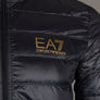EA7 Quilted Down Hooded Jacket Black/Gold