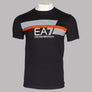 EA7 Stripe Lines Logo T-Shirt Black