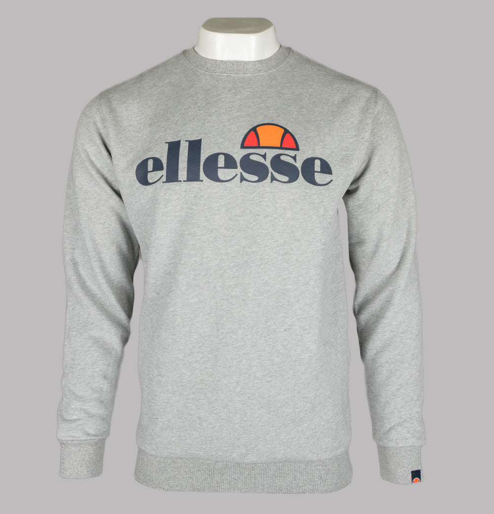 Ellesse Men's Succiso Logo Crew Neck Sweatshirt Athletic Grey Marl