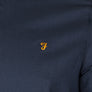Farah Brewer Slim Fit Grandad Collar Shirt Navy