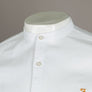 Farah Brewer Slim Fit Grandad Collar Shirt White