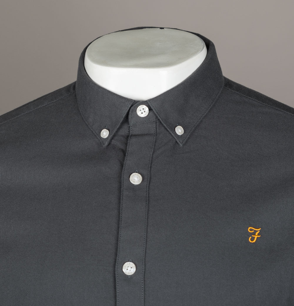 Farah Brewer Slim Fit Oxford Shirt Farah Grey Bronx Clothing