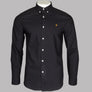 Farah Brewer Slim Fit Oxford Shirt Black