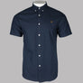 Farah Brewer Slim Fit S/S Oxford Shirt Navy