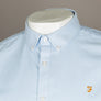 Farah Brewer Slim Fit S/S Oxford Shirt Sky Blue