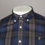 Farah Brewer Tartan Check Slim Fit Shirt Rich Grey