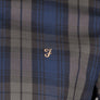 Farah Brewer Tartan Check Slim Fit Shirt Rich Grey