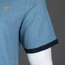 Farah Groves Ringer T-Shirt Blue Dusk Marl