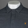 Farah Haslam Slim Fit LS Polo Shirt Grey Marl
