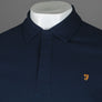 Farah Haslam Slim Fit LS Polo Shirt Navy