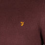 Farah Horace Crew Neck Knit Jumper Burgundy