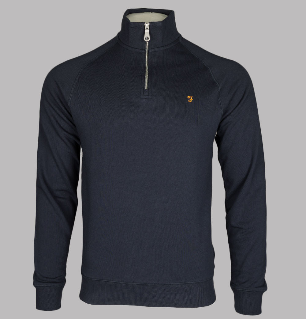 Farah Jim 1/4 Zip Sweatshirt True Navy – Bronx Clothing