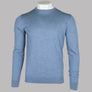 Farah Mullen Merino Wool Sweater Mid Blue