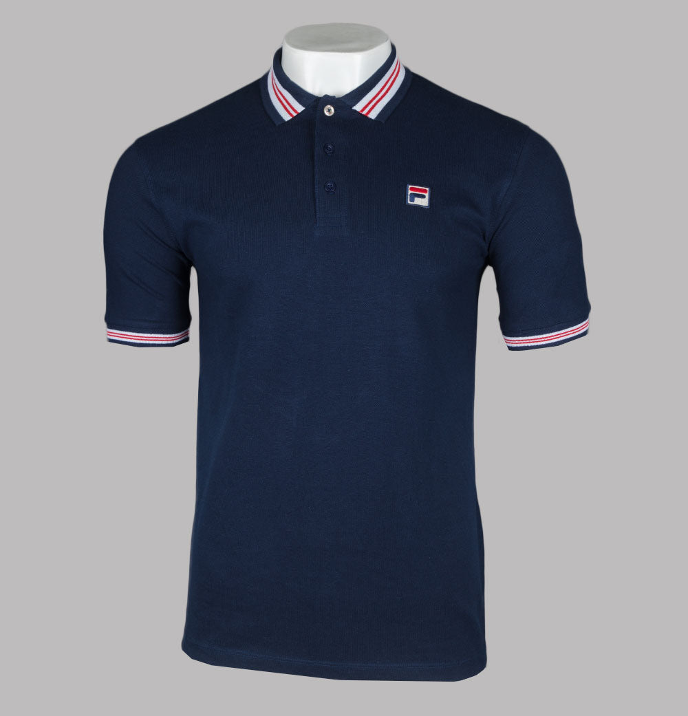 Fila Vintage Faraz Tipped Polo Shirt Fila Navy Bronx Clothing