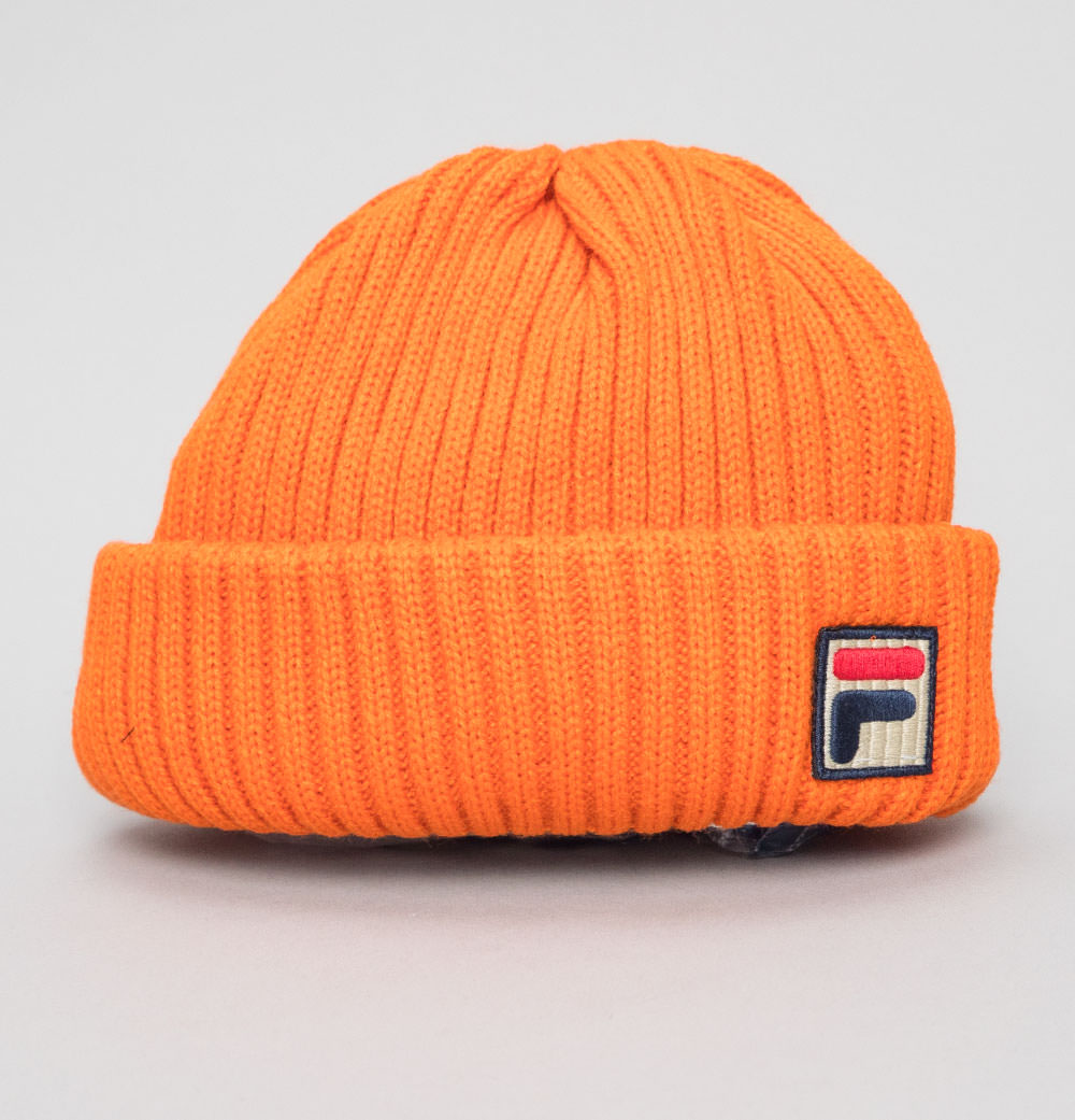 Fila Vintage Finns Chunky Fishermans Beanie Orange Bronx Clothing