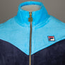 Fila Vintage Gus Chevron Velour Track Jacket Navy