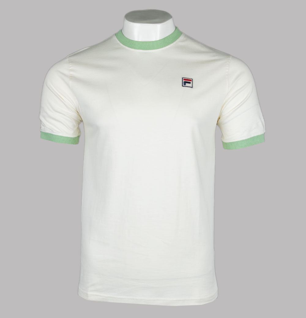 Fila Vintage Marconi Ringer T Shirt Egret Green