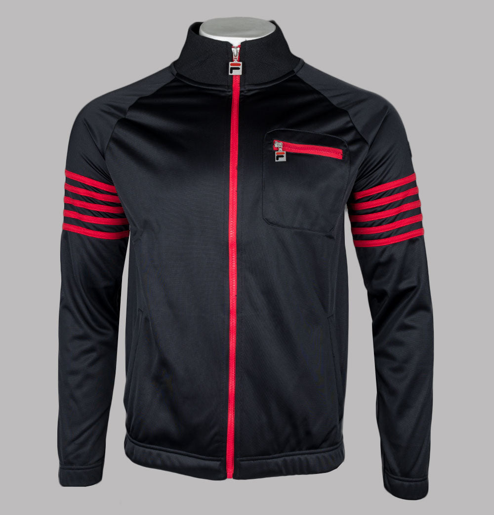 Fila Vintage Vann 5 Stripe Track Jacket Black