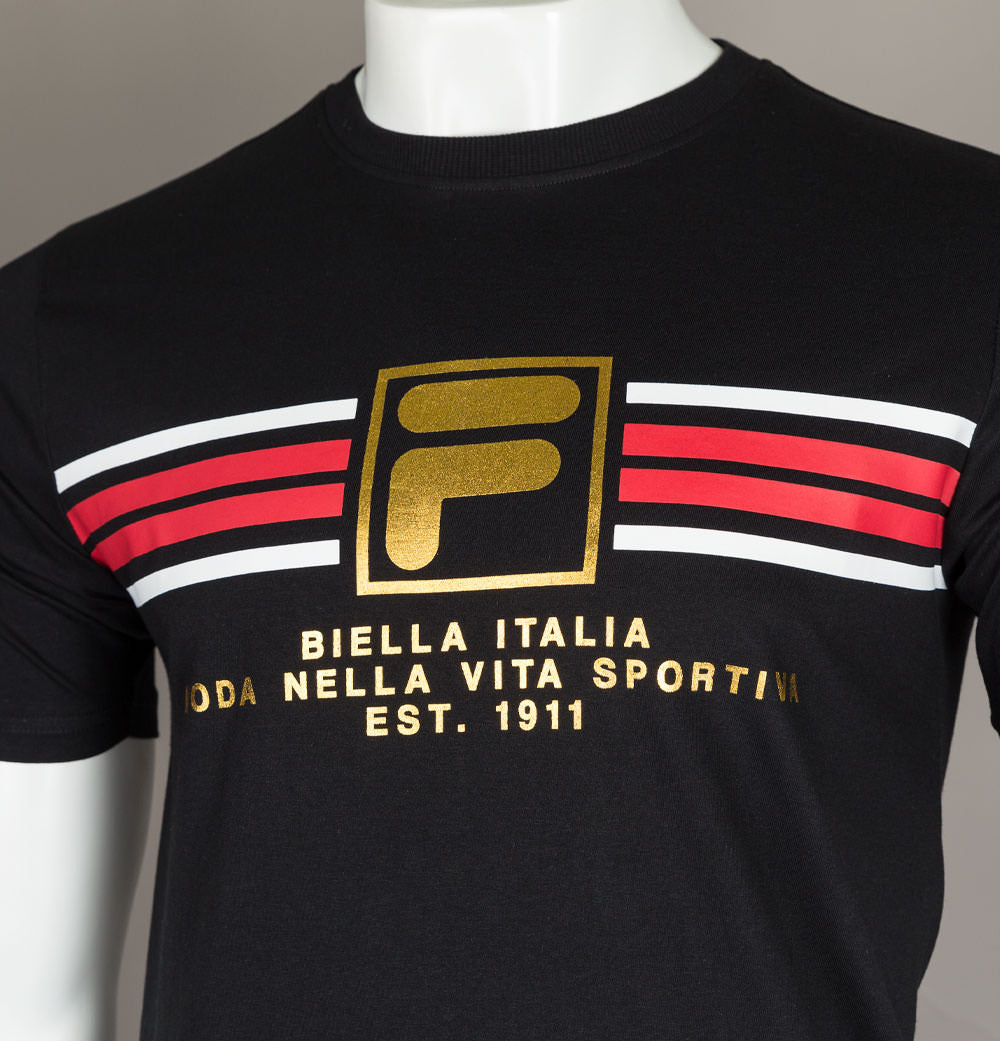 Black and deals yellow fila shirt