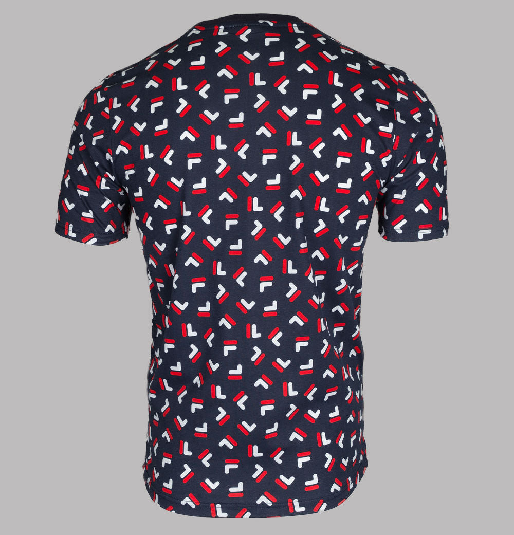 Fila Vintage Adam AOP T Shirt Blue Bronx Clothing