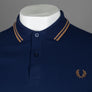 Fred Perry LS Twin Tipped Polo Shirt French Navy
