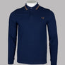 Fred Perry LS Twin Tipped Polo Shirt French Navy