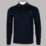 Fred Perry LS Twin Tipped Polo Shirt Navy/Gunmetal