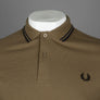Fred Perry LS Twin Tipped Polo Shirt Shaded Stone