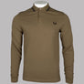 Fred Perry LS Twin Tipped Polo Shirt Shaded Stone