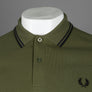 Fred Perry LS Twin Tipped Polo Shirt Uniform Green