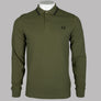 Fred Perry LS Twin Tipped Polo Shirt Uniform Green