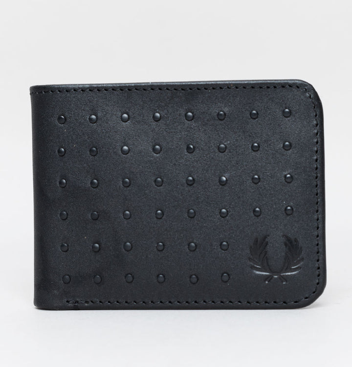 Fred Perry Leather Studded Wallet Black