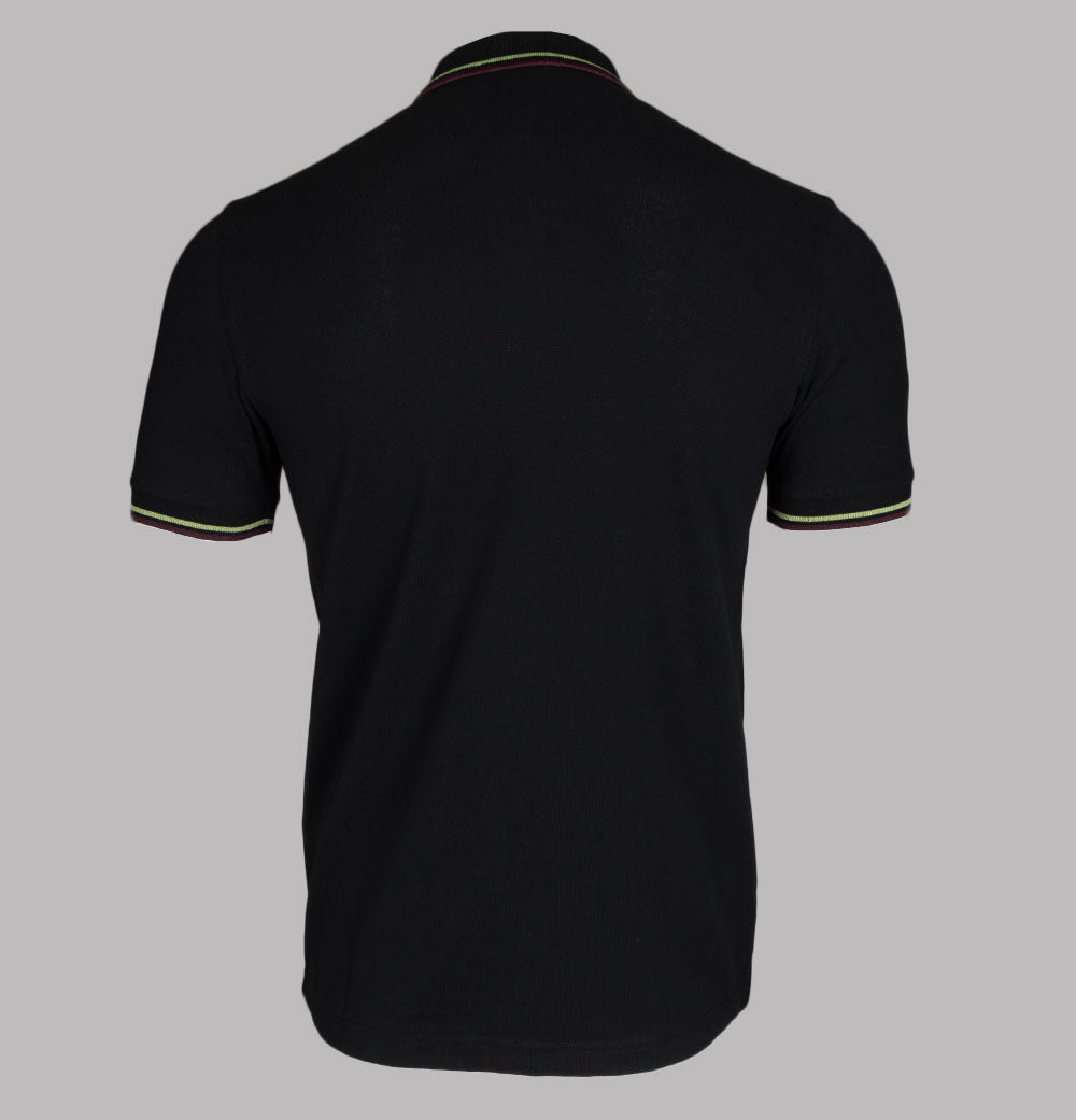 Fred perry plain black polo best sale