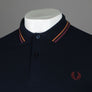 Fred Perry M3600 Polo Shirt Navy/Nut Flake/Oxblood