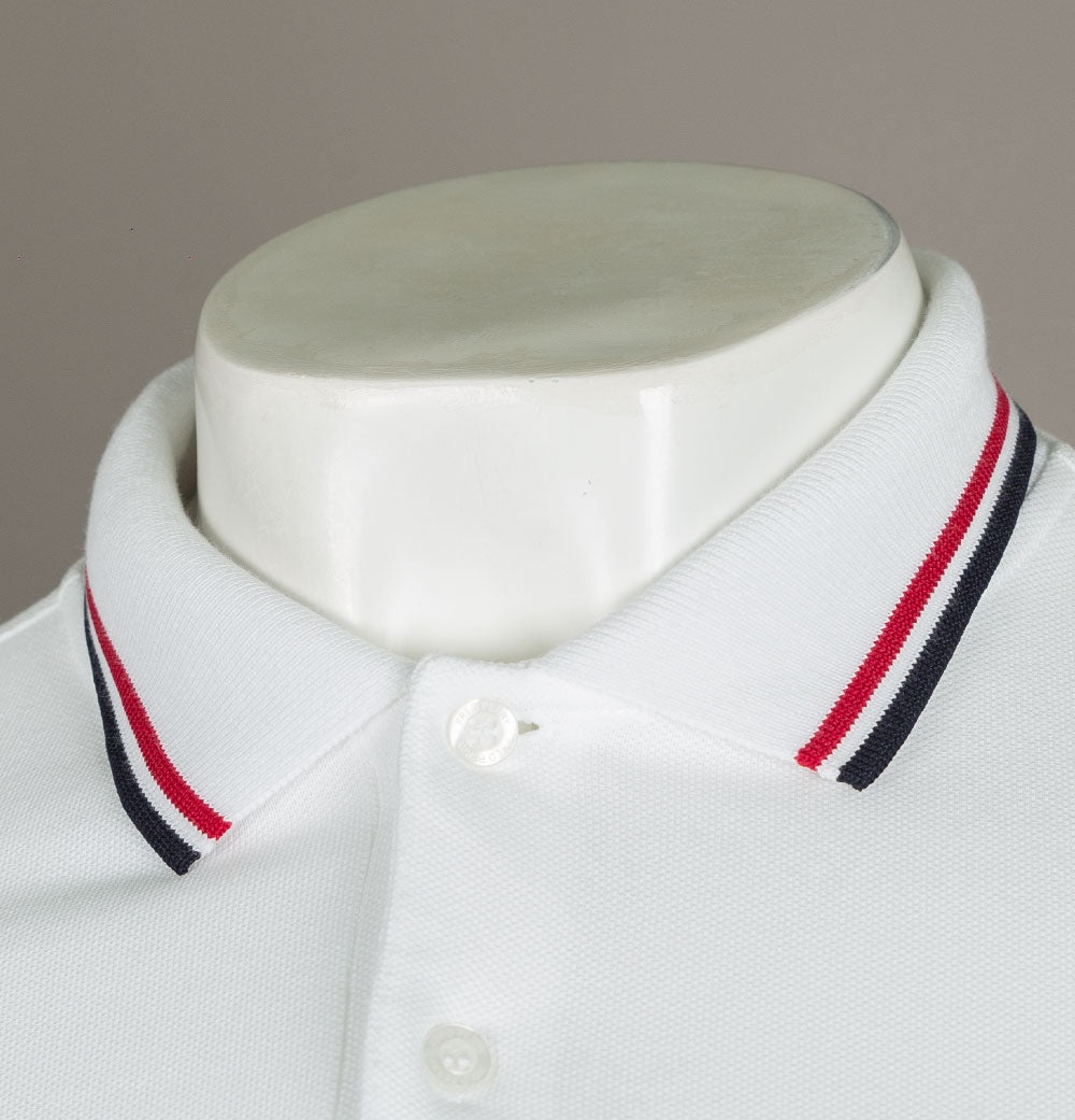 Fred Perry M3600 Polo Shirt White Bright Red Navy Bronx Clothing