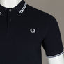 Fred Perry M3600 Polo Shirt Navy Blue/White