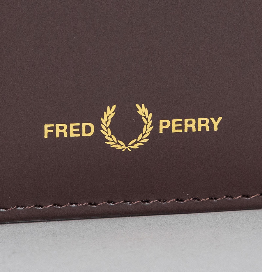 Fred Perry Matt Leather Billfold Wallet Ox Blood