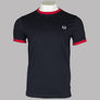 Fred Perry Ringer T-Shirt Navy/Blood