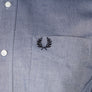 Fred Perry Short Sleeve Oxford Shirt Mid Blue