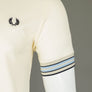 Fred Perry Striped Cuff Polo Shirt Ecru