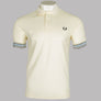 Fred Perry Striped Cuff Polo Shirt Ecru