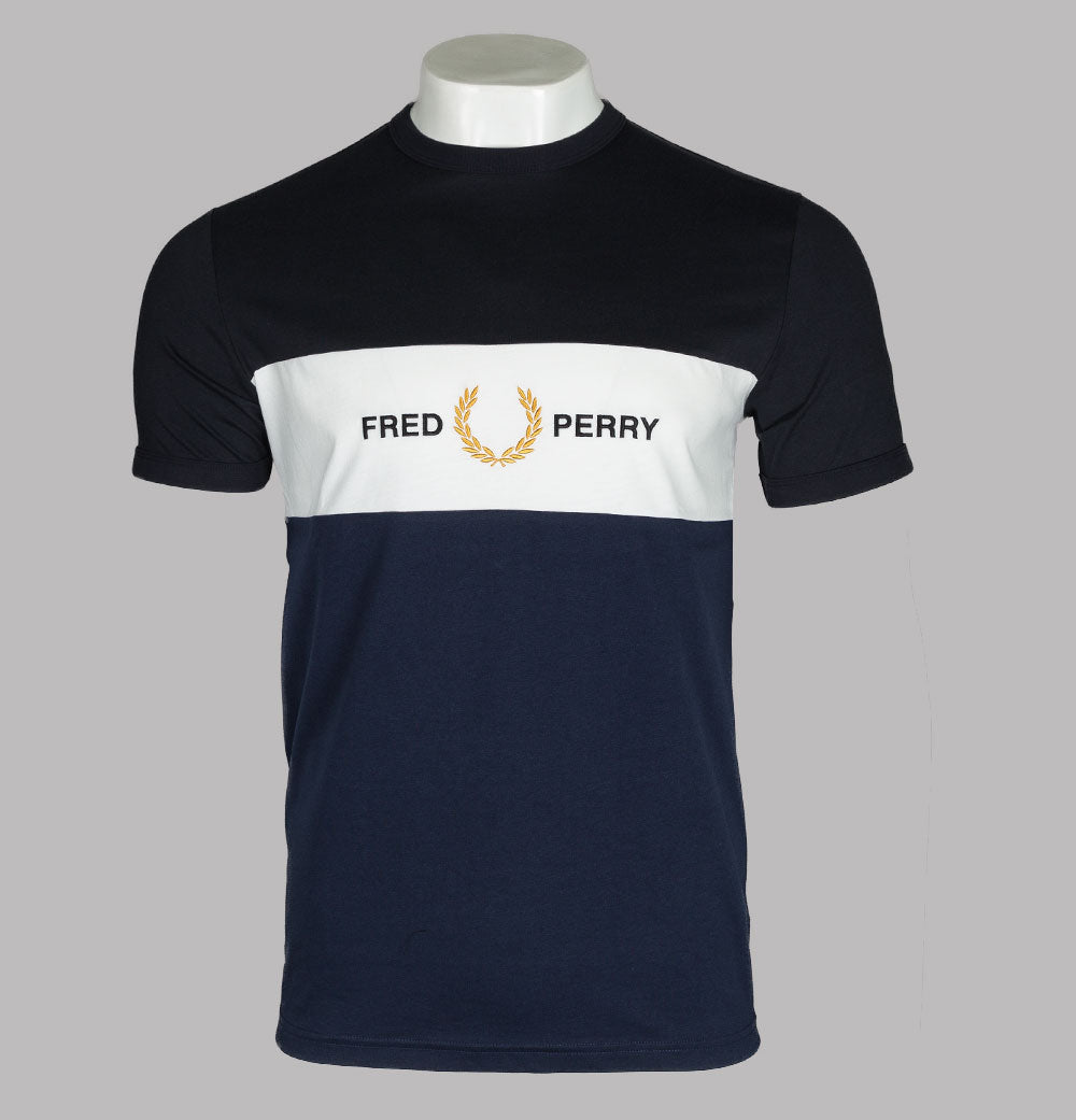 Fred Perry Embroidered T-shirt White - Terraces Menswear