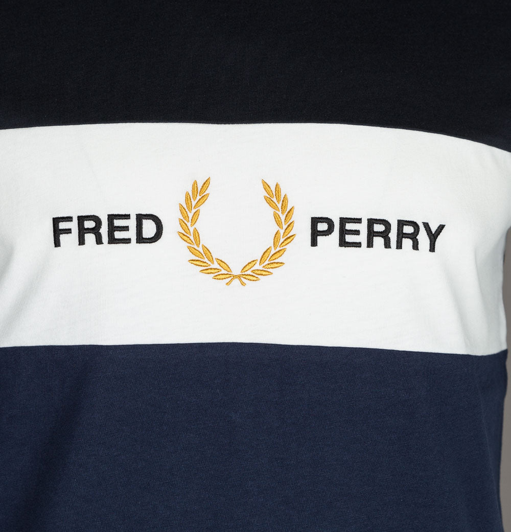 Fred Perry Embroidered T-shirt White - Terraces Menswear