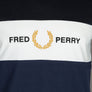 Fred Perry Embroidered Panel T-Shirt Carbon Blue