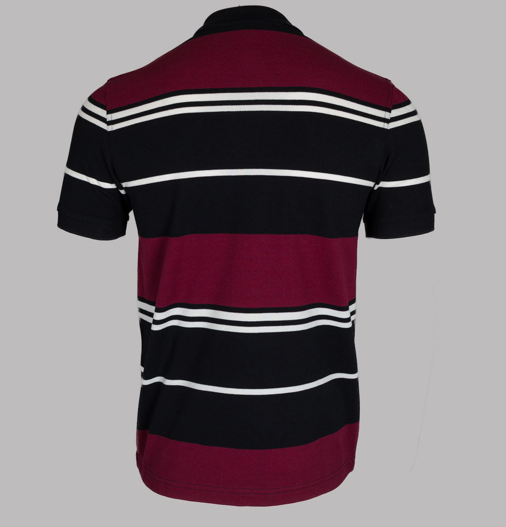 maroon and black striped shirt